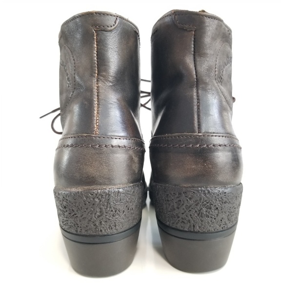 GROUNDHOG Combat Boots Brown Distressed Leather - Picture 10 of 12